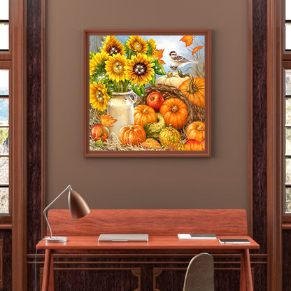 Sunflower Pumpkin - Full Round Drill Diamond Painting 40*40CM