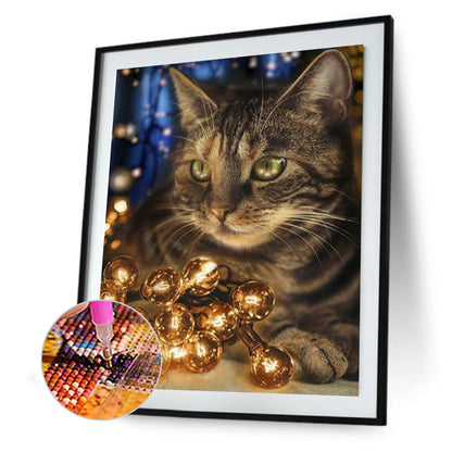 Cat Lamp - Full Round Drill Diamond Painting 30*40CM