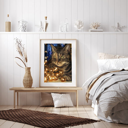 Cat Lamp - Full Round Drill Diamond Painting 30*40CM