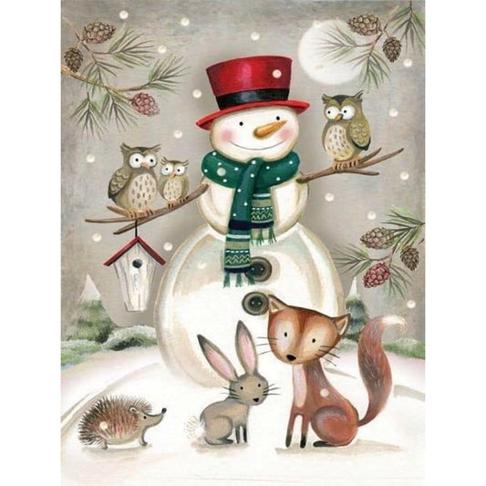 Snowman Critter - Full Round Drill Diamond Painting 30*40CM