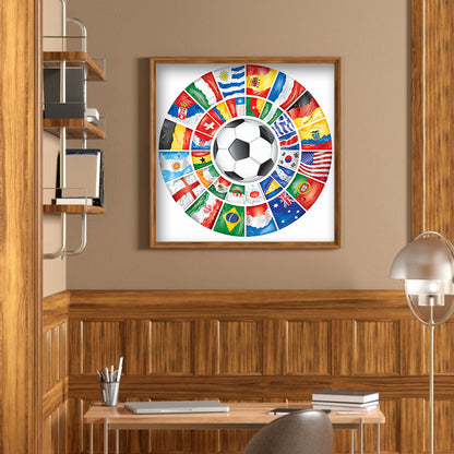 Soccer Flag - Full Round Drill Diamond Painting 40*40CM