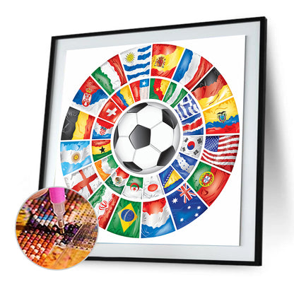 Soccer Flag - Full Round Drill Diamond Painting 40*40CM