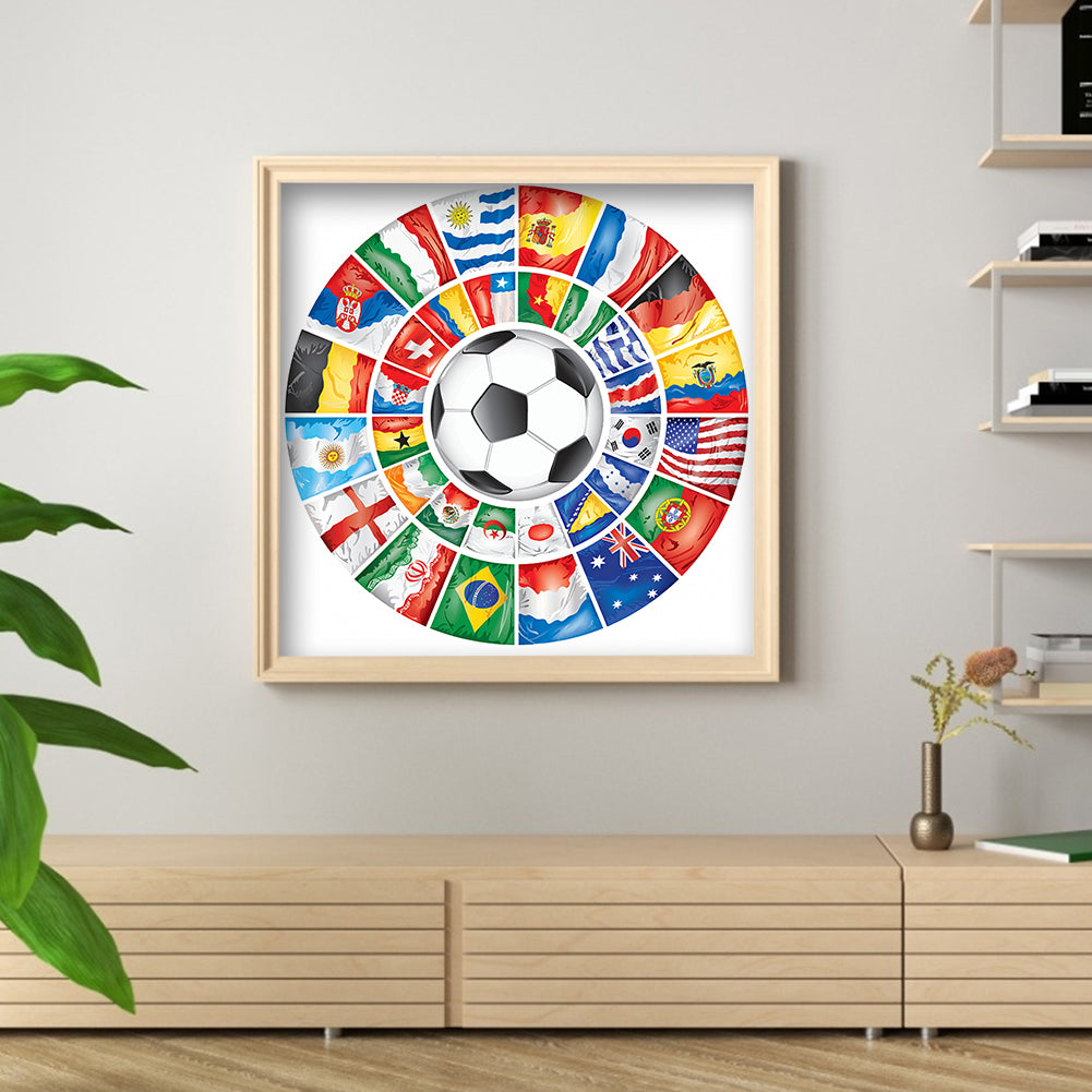 Soccer Flag - Full Round Drill Diamond Painting 40*40CM