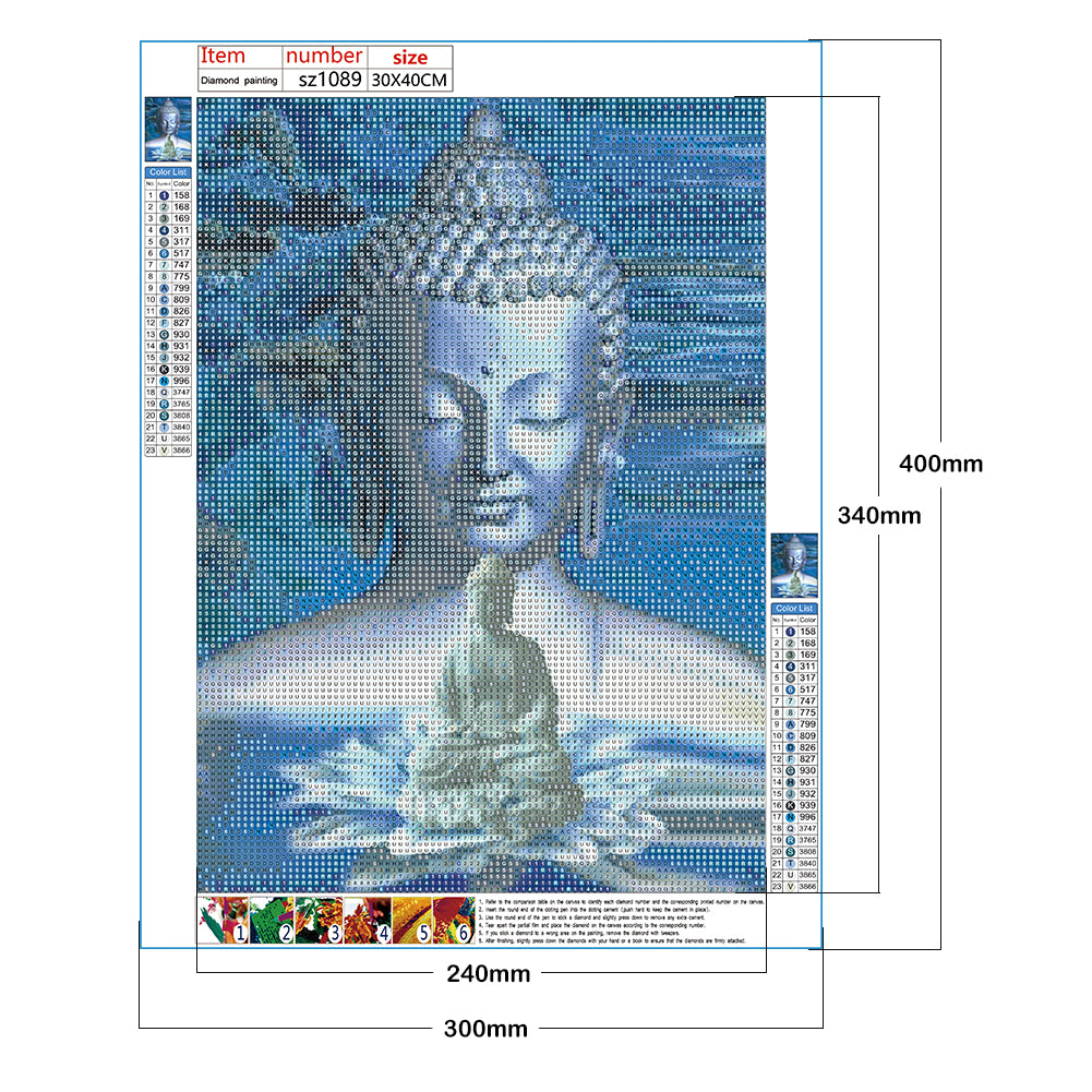 Buddha Statue - Full Round Drill Diamond Painting 30*40CM