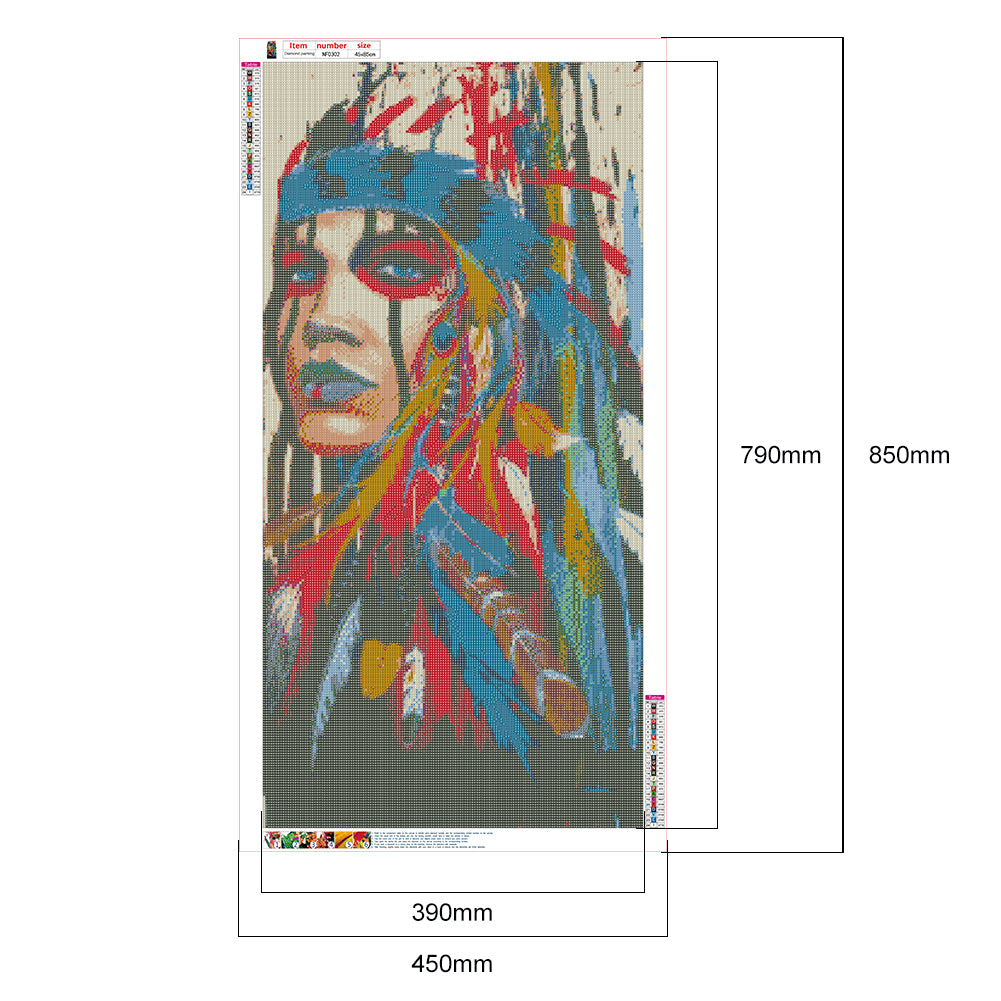 American Indian - Full Square Drill Diamond Painting 45*85CM