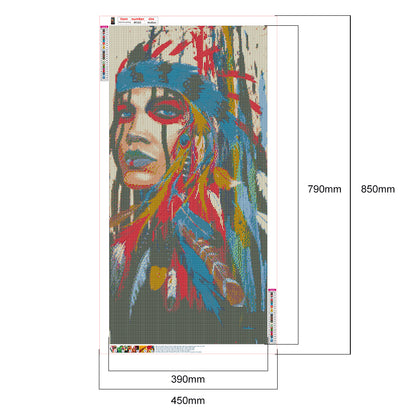 American Indian - Full Square Drill Diamond Painting 45*85CM