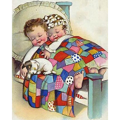 Sleeping Baby - Full Round Drill Diamond Painting 30*40CM