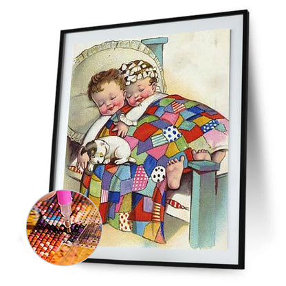 Sleeping Baby - Full Round Drill Diamond Painting 30*40CM