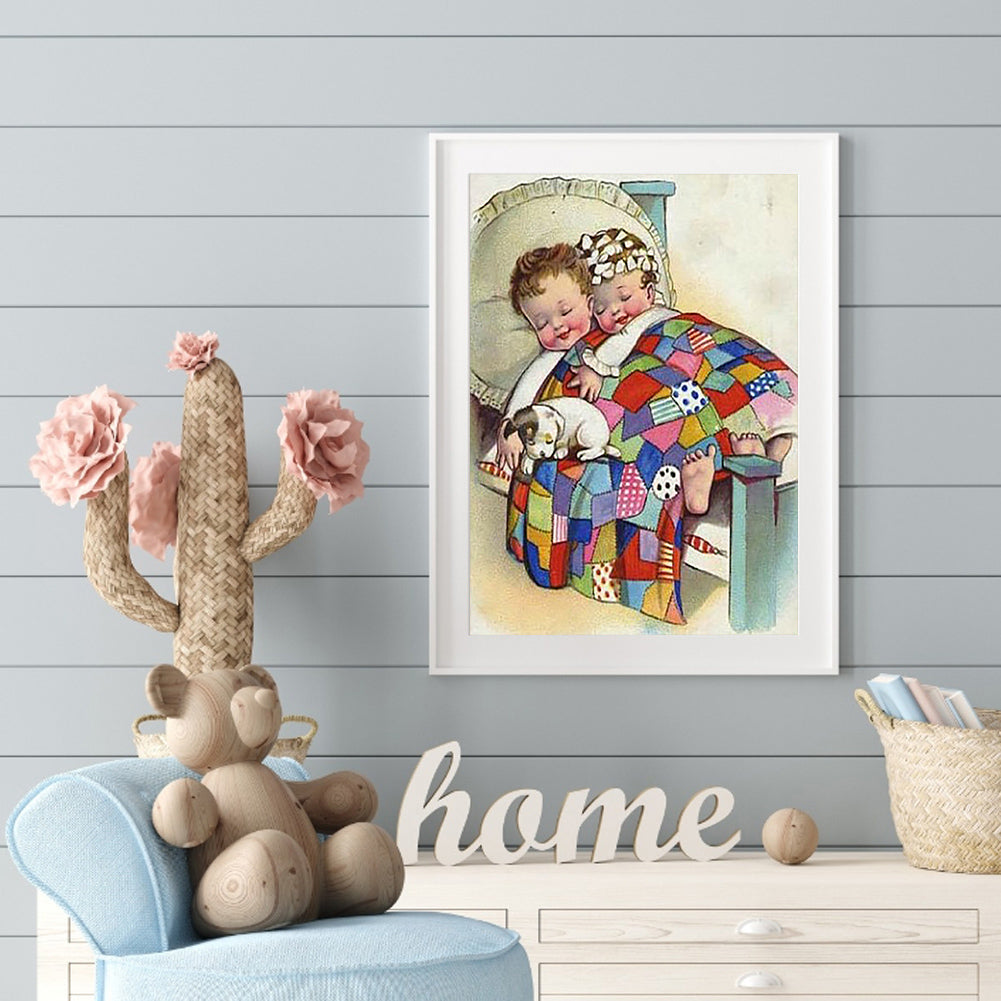 Sleeping Baby - Full Round Drill Diamond Painting 30*40CM