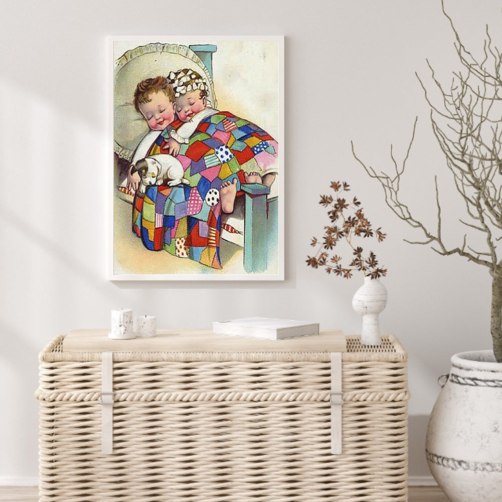 Sleeping Baby - Full Round Drill Diamond Painting 30*40CM