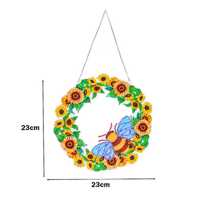 5D Ponit Drill Diamond Painting Crystal Wreath Mosaic Door Hanging Decor