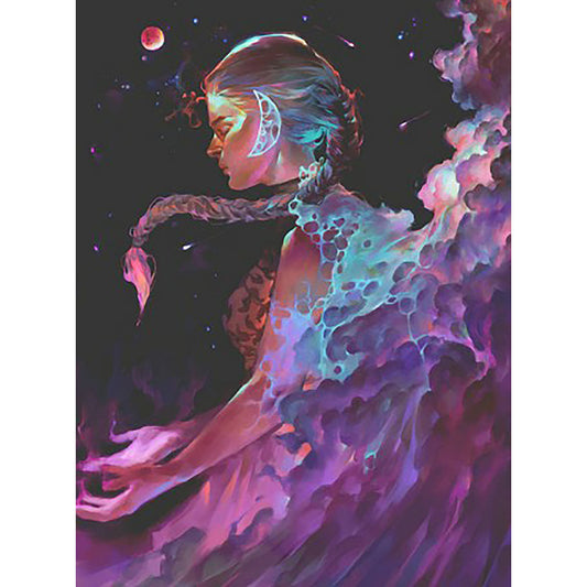 Melancholy Girl - Full Round Drill Diamond Painting 30*40CM