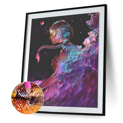 Melancholy Girl - Full Round Drill Diamond Painting 30*40CM
