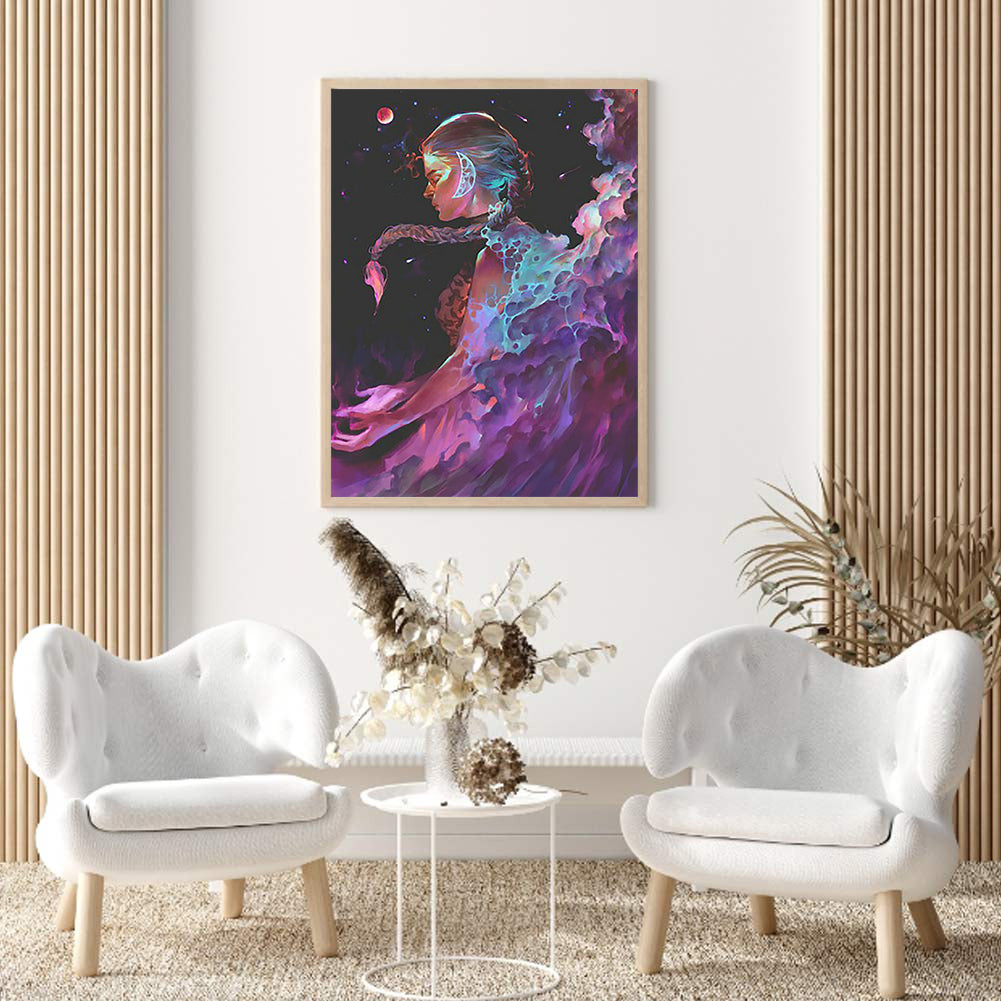 Melancholy Girl - Full Round Drill Diamond Painting 30*40CM