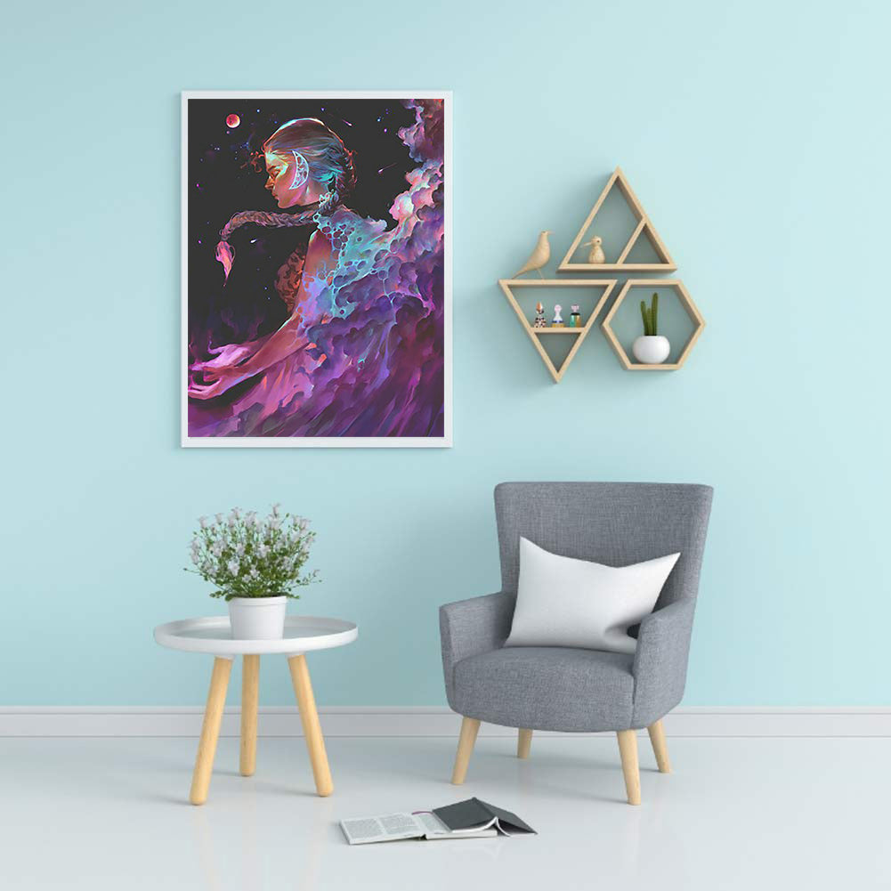 Melancholy Girl - Full Round Drill Diamond Painting 30*40CM