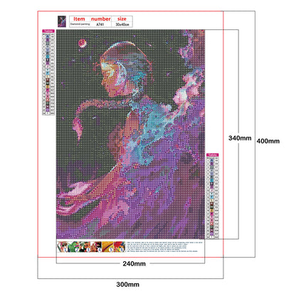 Melancholy Girl - Full Round Drill Diamond Painting 30*40CM