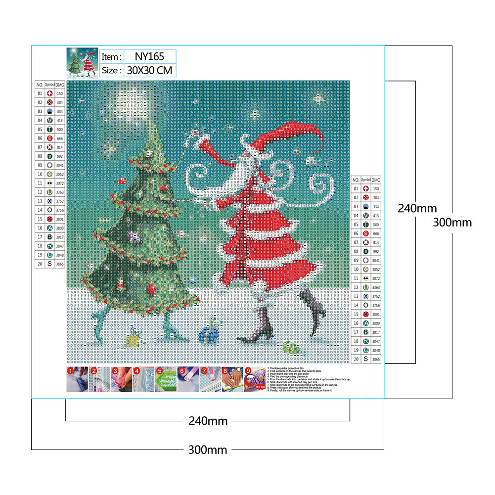 Santa - Full Round Drill Diamond Painting 30*30CM