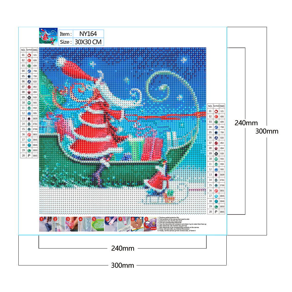 Santa - Full Round Drill Diamond Painting 30*30CM