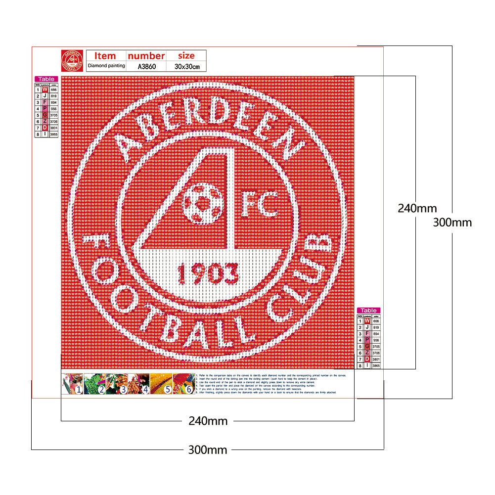 Football Badge - Full Round Drill Diamond Painting 30*30CM