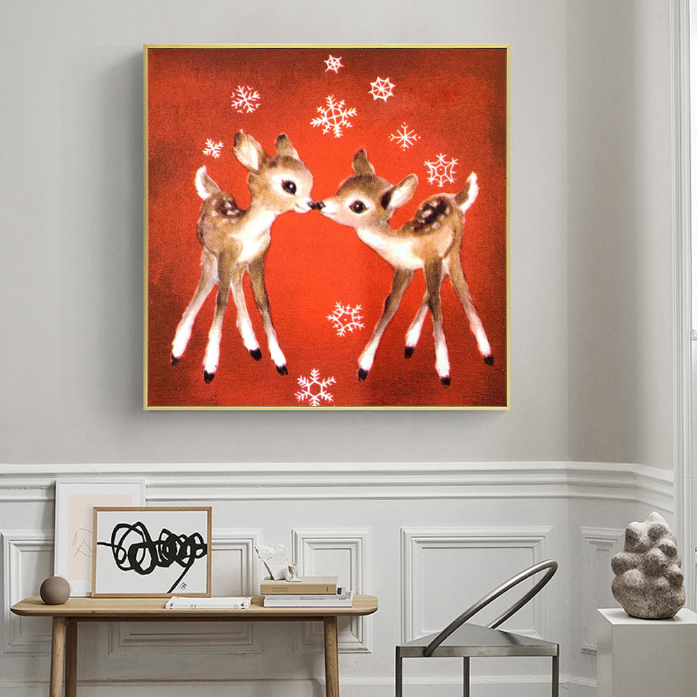 Christmas Deer - Full Round Drill Diamond Painting 30*30CM