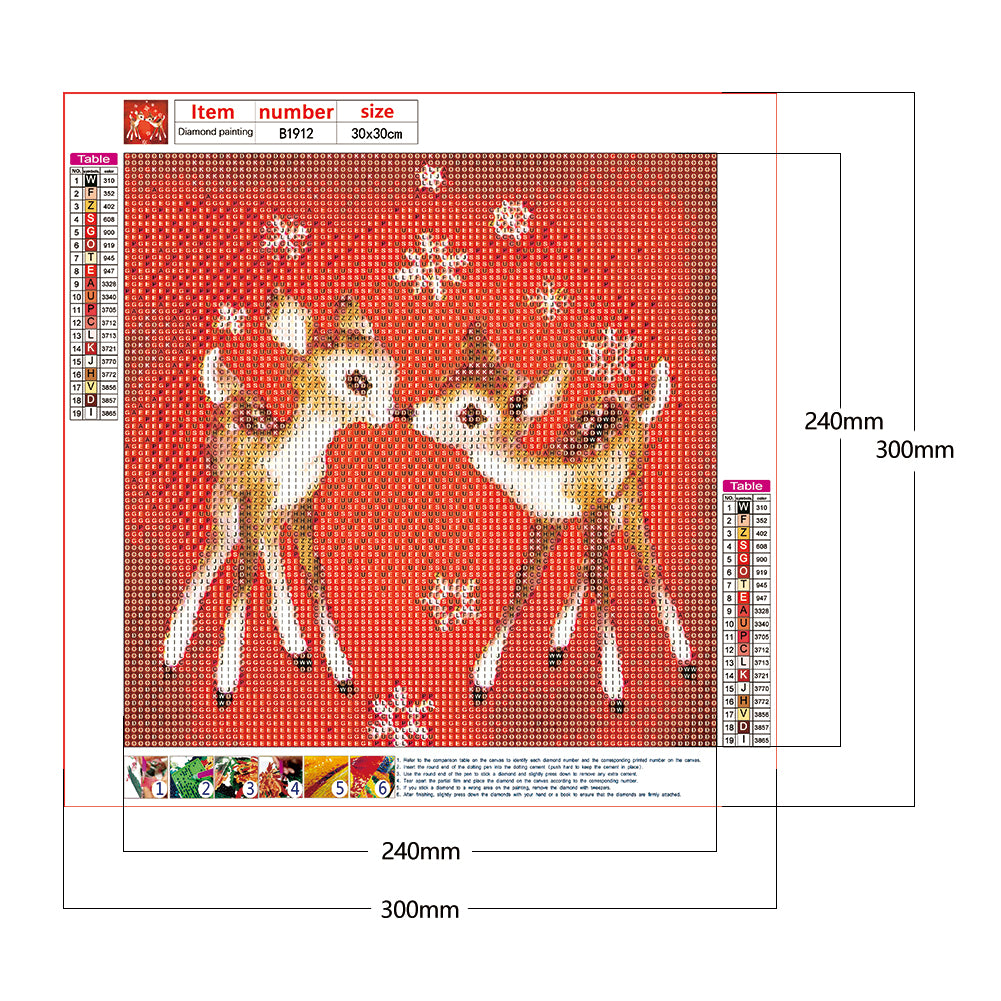 Christmas Deer - Full Round Drill Diamond Painting 30*30CM