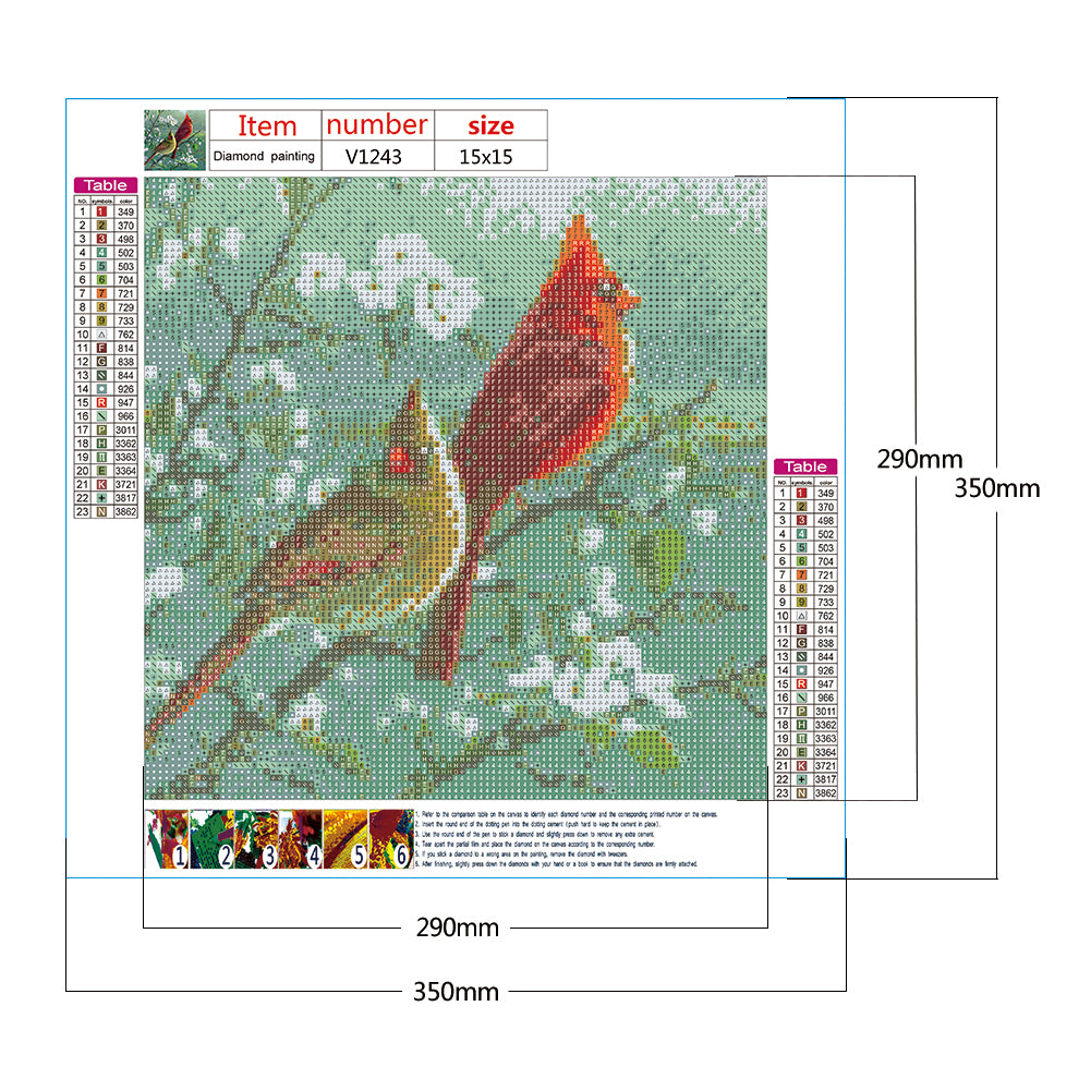 Cardinals - Full Round Drill Diamond Painting 35*35CM