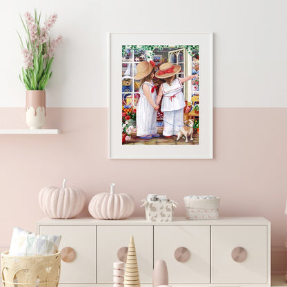 Two Girls - Full Round Drill Diamond Painting 30*40CM