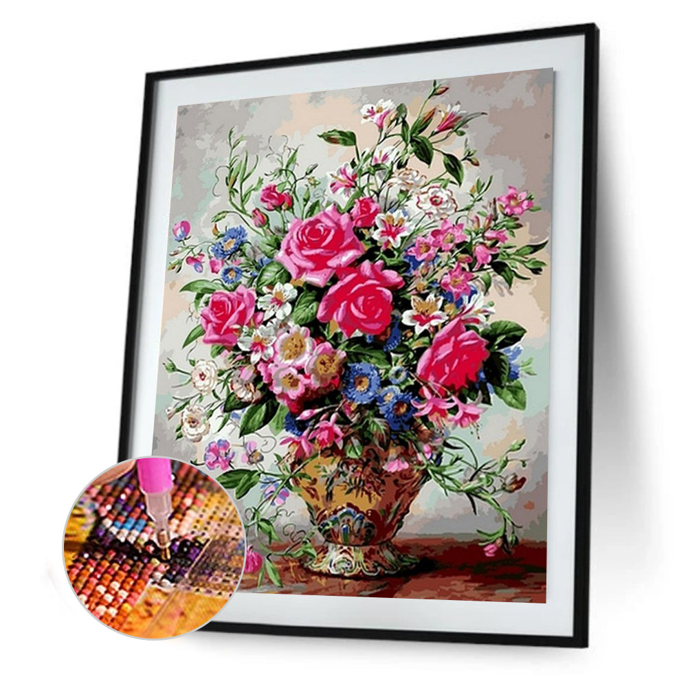 Flowers - Full Round Drill Diamond Painting 40*50CM