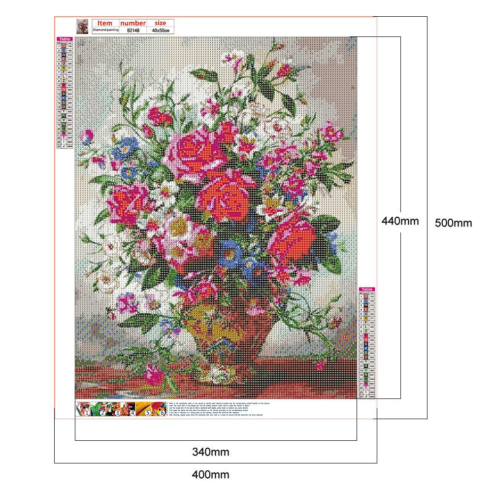 Flowers - Full Round Drill Diamond Painting 40*50CM