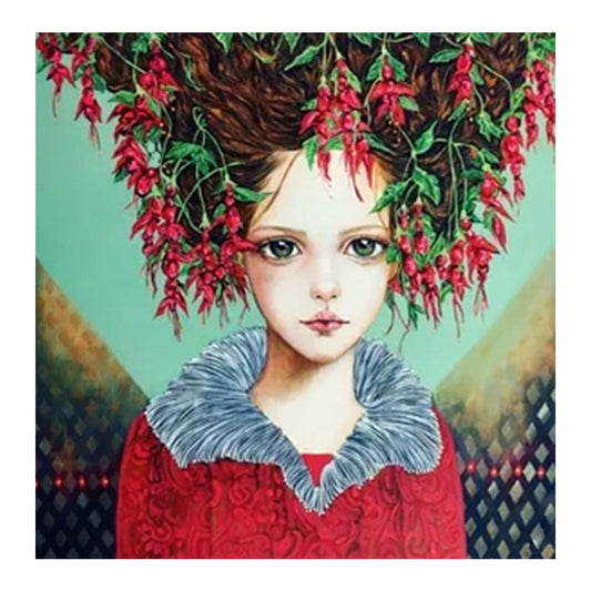 Flower Girl - Full Round Drill Diamond Painting 30*30CM