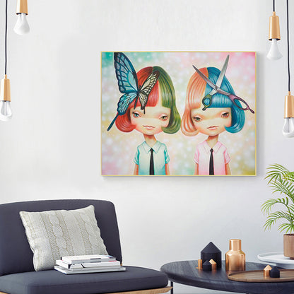 Twin Girls - Full Round Drill Diamond Painting 50*40CM