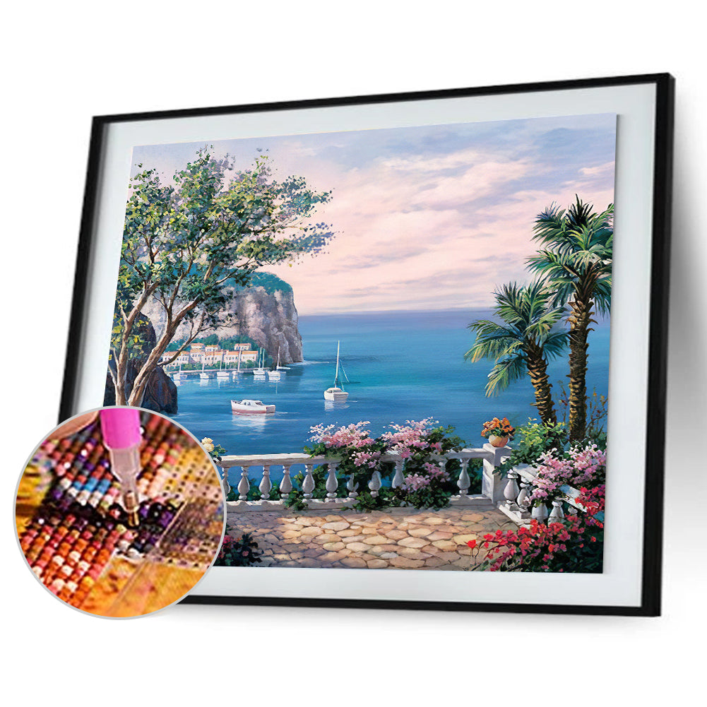 Seaside Garden - Full Round Drill Diamond Painting 50*40CM