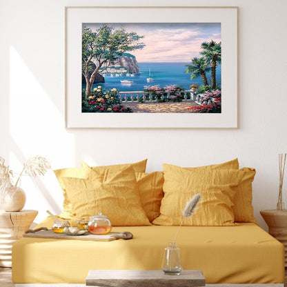 Seaside Garden - Full Round Drill Diamond Painting 50*40CM