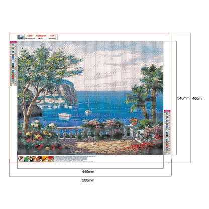 Seaside Garden - Full Round Drill Diamond Painting 50*40CM