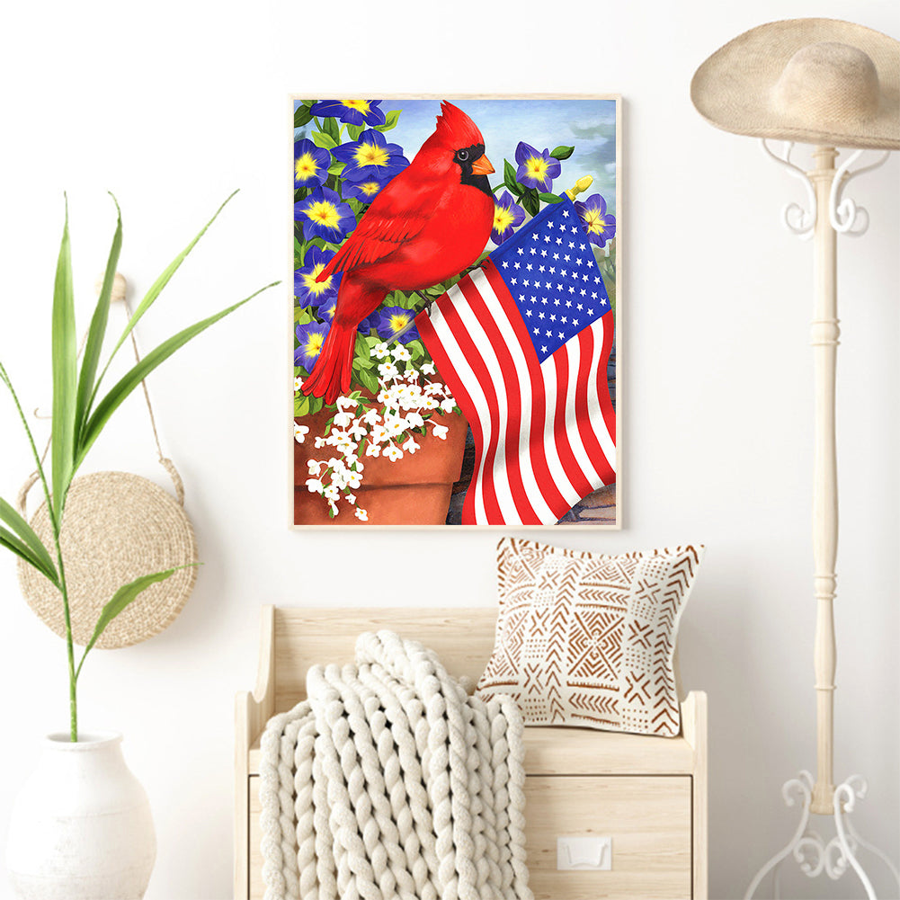 Flag Bird - Full Round Drill Diamond Painting 30*40CM