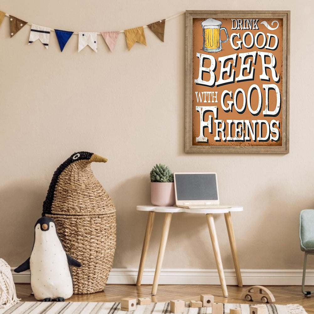 Retro Poster - Full Round Drill Diamond Painting 30*40CM