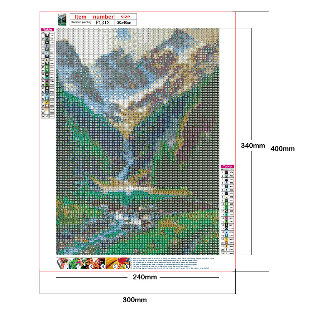 Mountain Water - Full Square Drill Diamond Painting 30*40CM