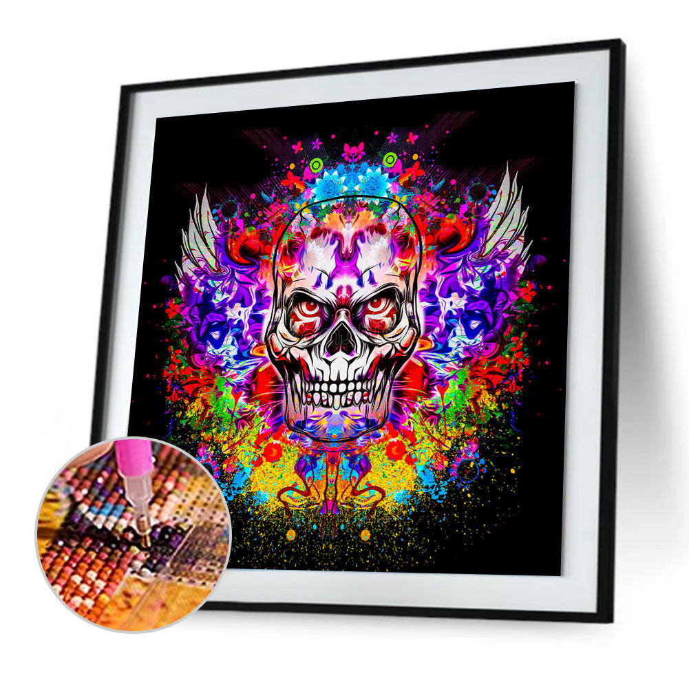 Colorful Skull - Full Round Drill Diamond Painting 40*40CM