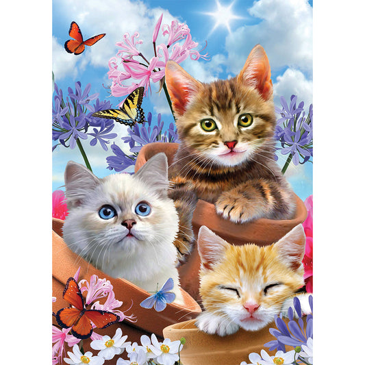 Cat - Full Round Drill Diamond Painting 30*40CM