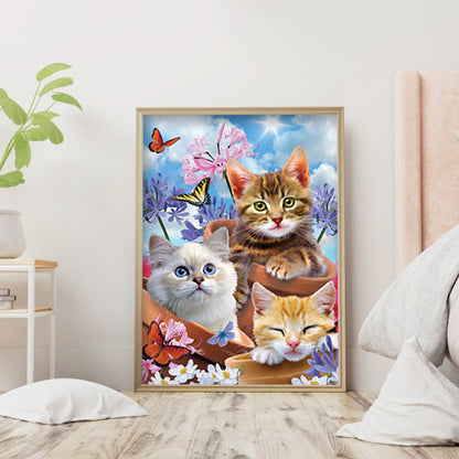 Cat - Full Round Drill Diamond Painting 30*40CM