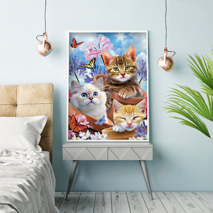 Cat - Full Round Drill Diamond Painting 30*40CM