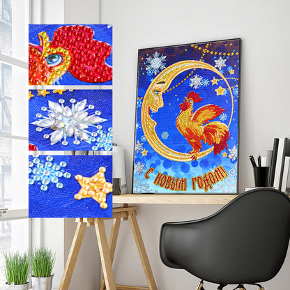 Rooster - Special Shaped Drill Diamond Painting 30*40CM