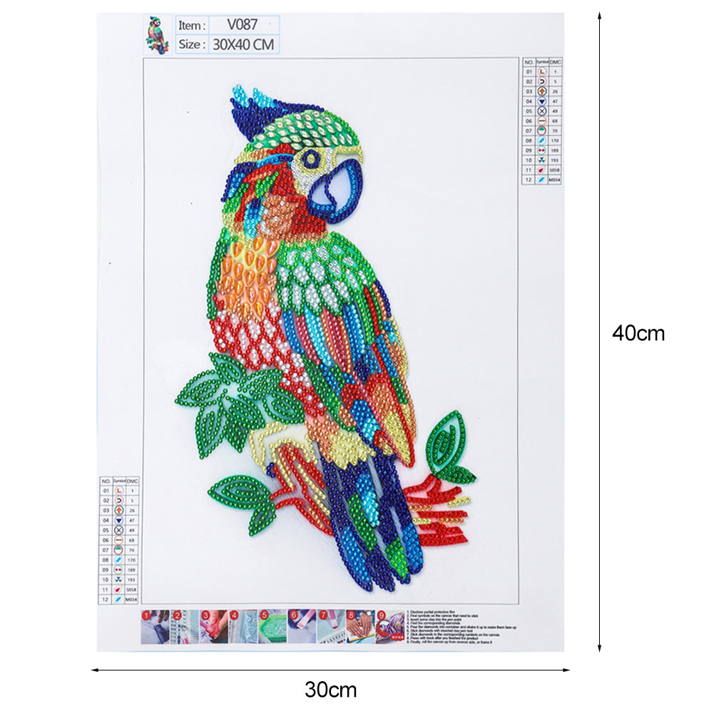 Parrot - Special Shaped Drill Diamond Painting 30*40CM