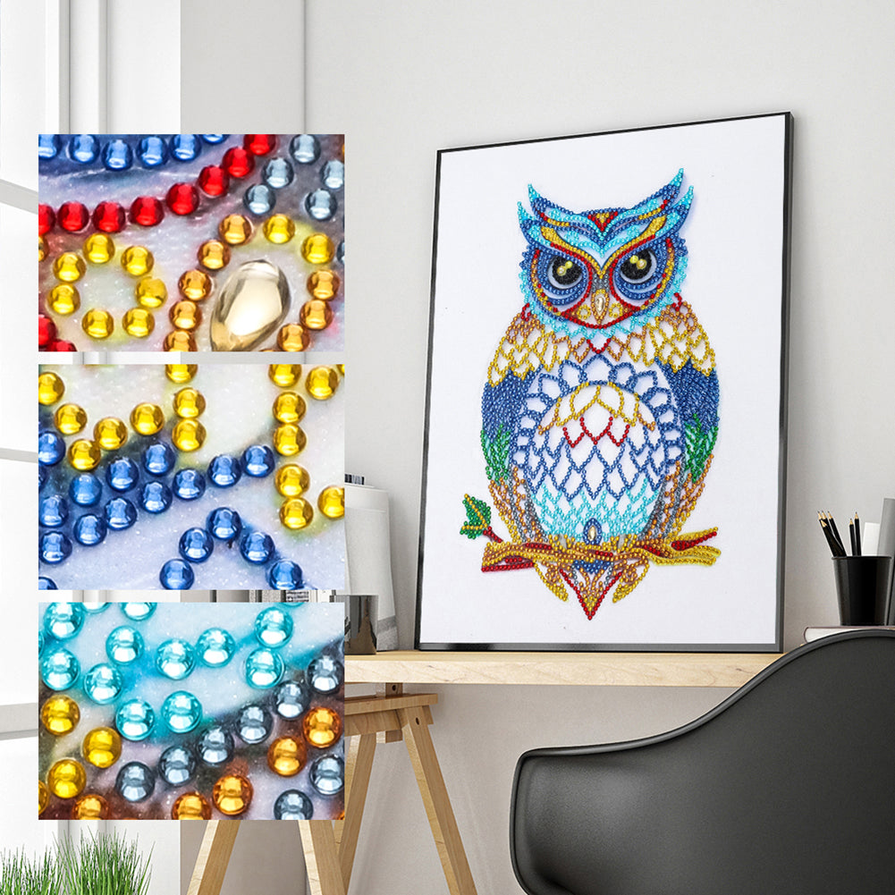 Owl - Special Shaped Drill Diamond Painting 30*40CM