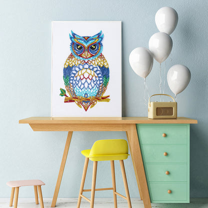 Owl - Special Shaped Drill Diamond Painting 30*40CM