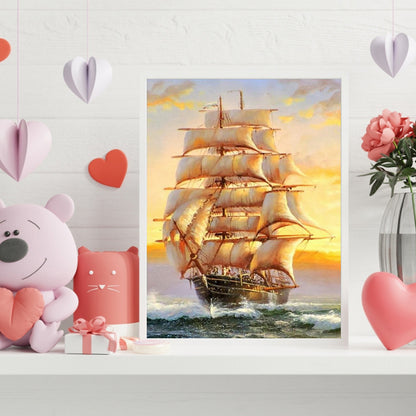 Sailing Ship - Full Round Drill Diamond Painting 40*50CM