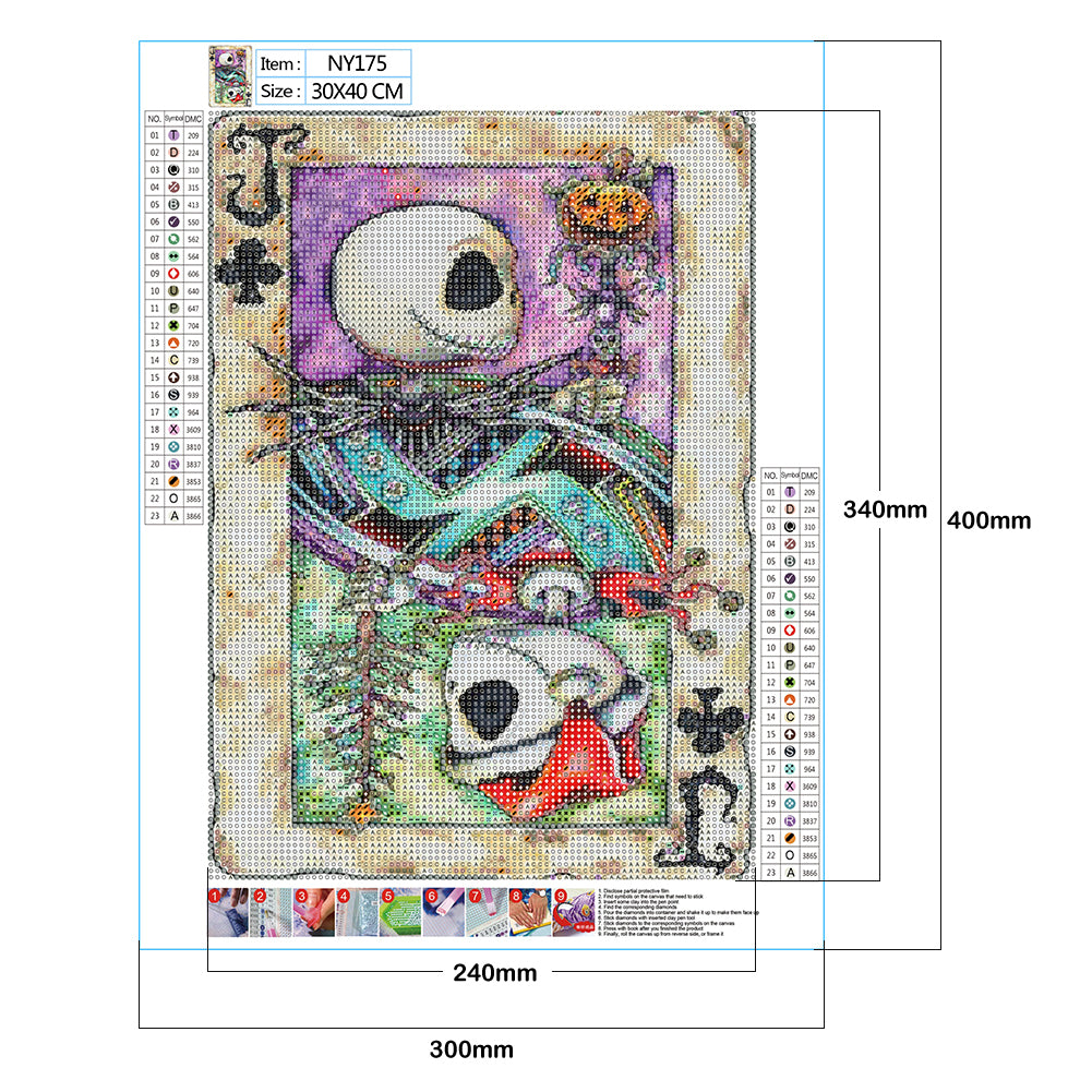 Skeleton Poker - Full Round Drill Diamond Painting 30*40CM