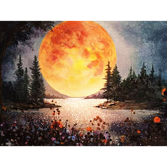 Big Moon - Full Round Drill Diamond Painting 40*30CM