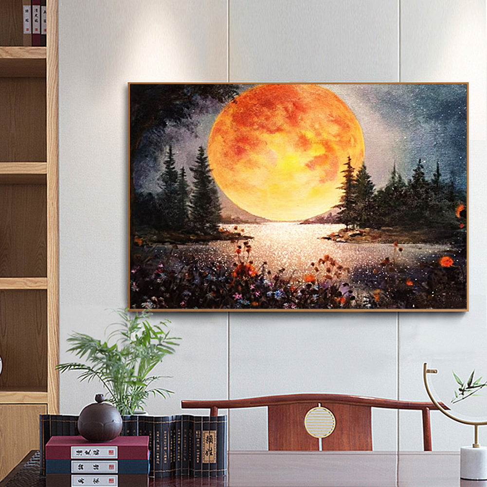 Big Moon - Full Round Drill Diamond Painting 40*30CM