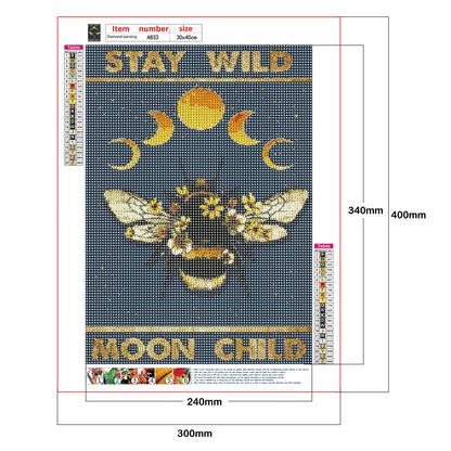 Star Moon - Full Round Drill Diamond Painting 30*40CM